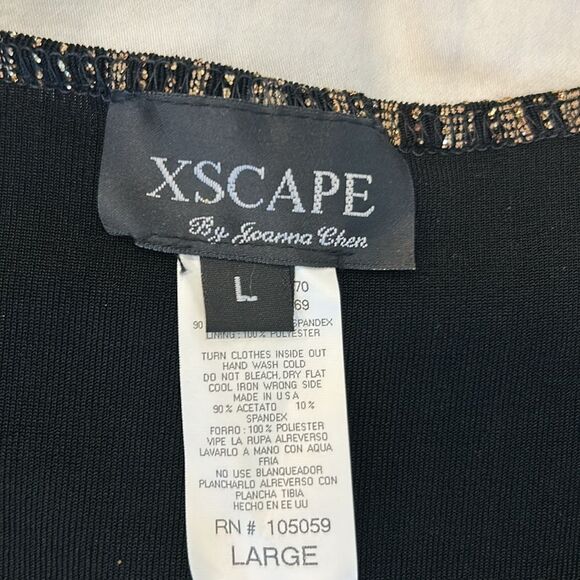 NWT XSCAPE Women's Gold & Black Tank Top and Open Front Cardigan Set Size Large - Picture 13 of 14